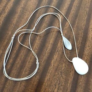 alabaster and gold amorphic shape boho layering necklace